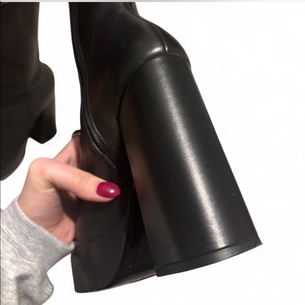 Versace black leather platform boots - Picture 8 of 9